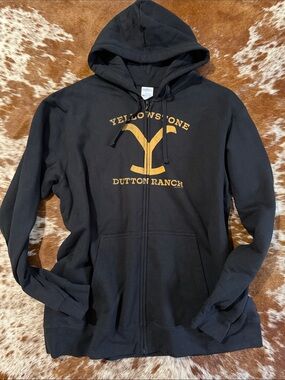 Yellowstone Dutton Ranch Black Zip-Up Hoodie
